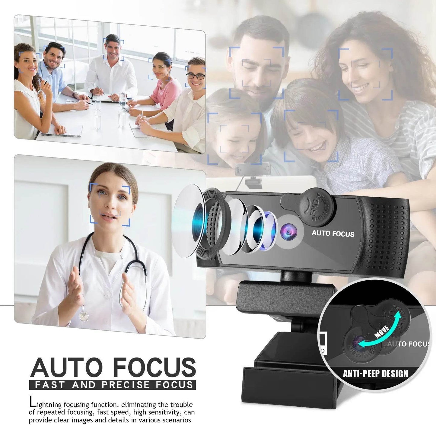 Webcam 4K 60FPS cu Microfon Integrat pentru PC Laptop - Venduqo