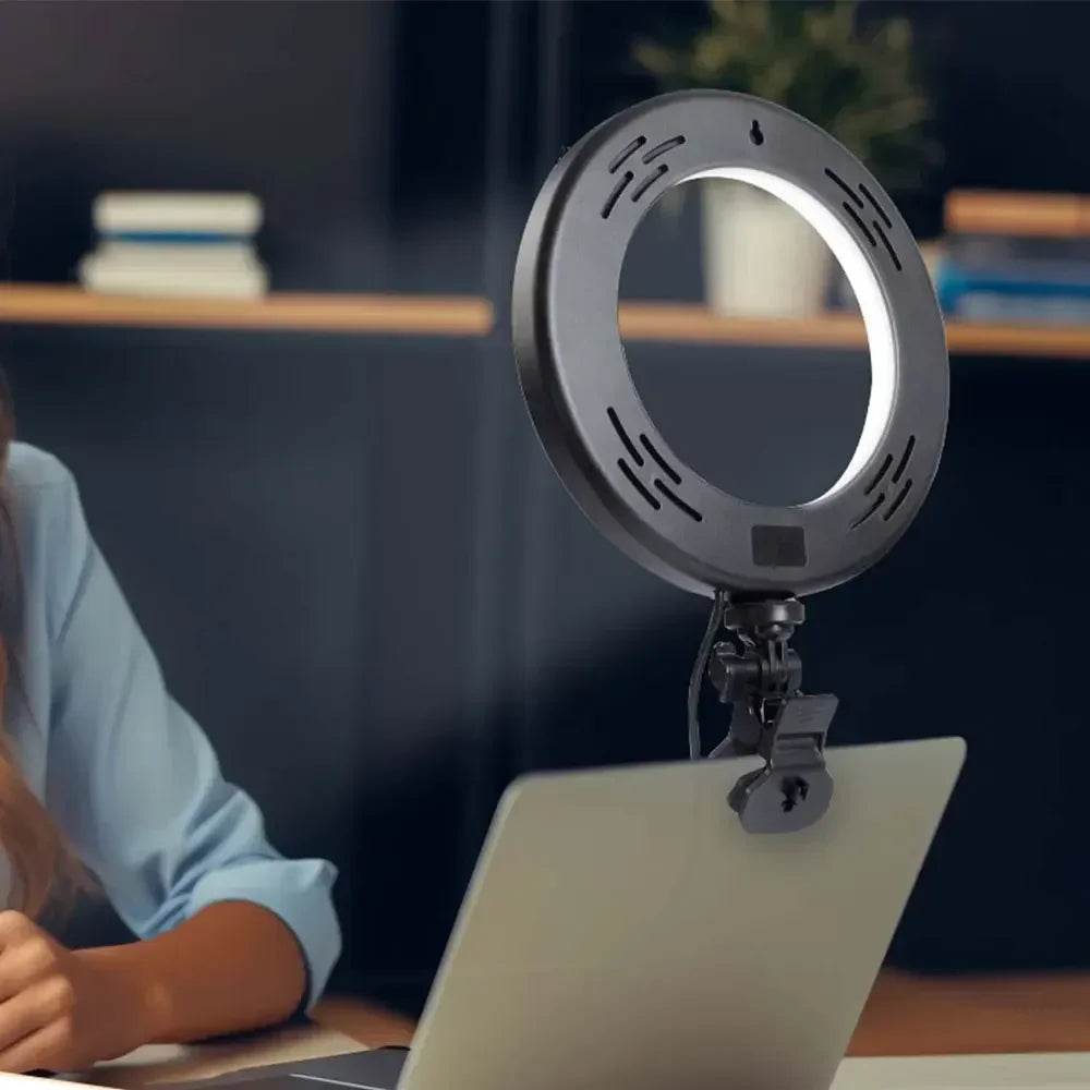 ZOMEI 6/8in LED Ring Light - Clip-On pentru Conferințe Video și Streaming Live - Venduqo