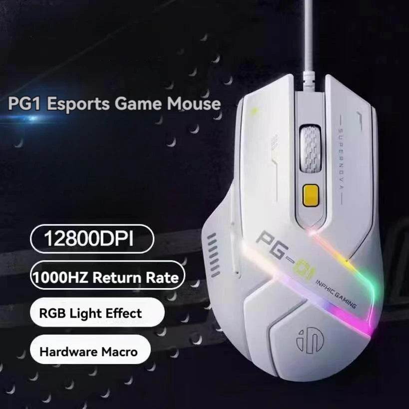 Mouse Gaming Wired Inphic PG1 cu RGB și Macro - Venduqo
