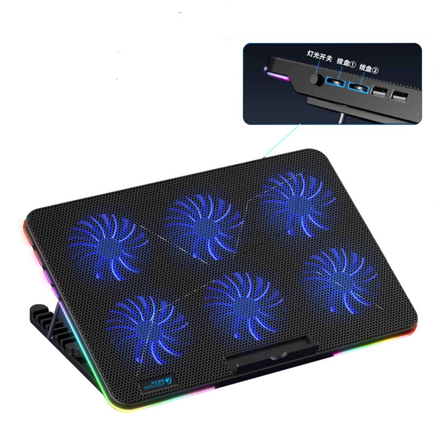 Pad de Răcire Laptop cu 6 Ventilatoare Silențioase - Venduqo