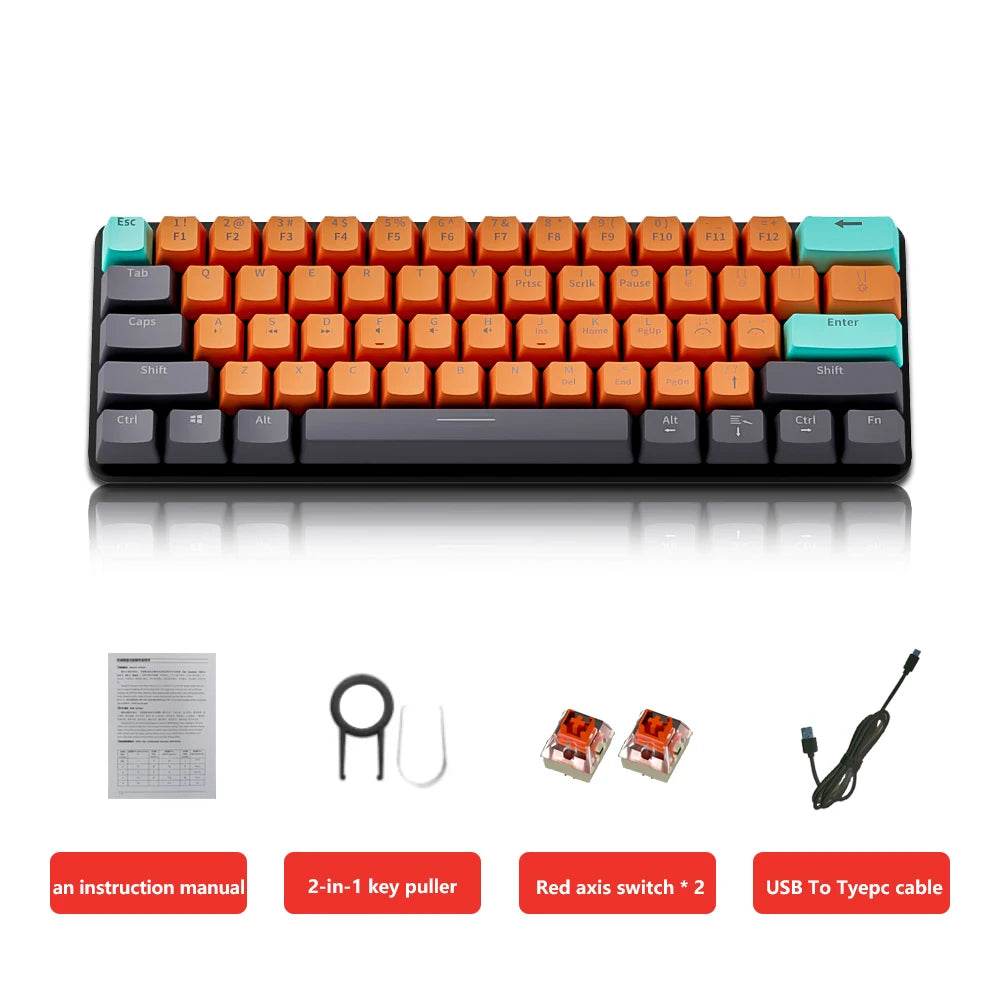 Tastatură Mecanică USB Mini Gaming 61 Taste - Venduqo