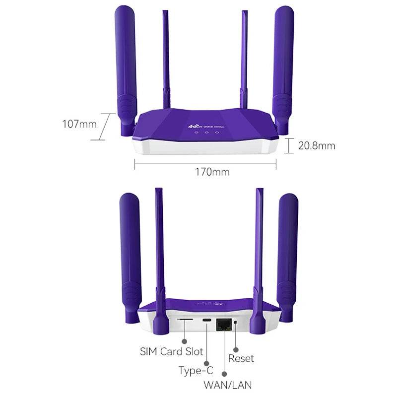 Router Wireless 300Mbps 4G SIM Card WIFI Modem LTE - Venduqo