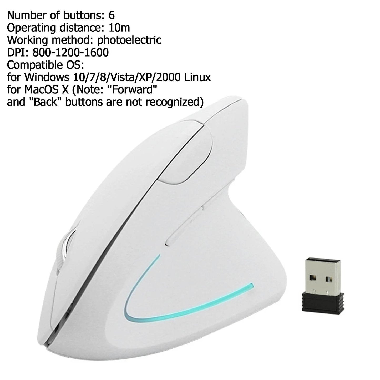 Mouse Vertical Ergonomic F-26C 2.4G Wireless 3200DPI - Venduqo