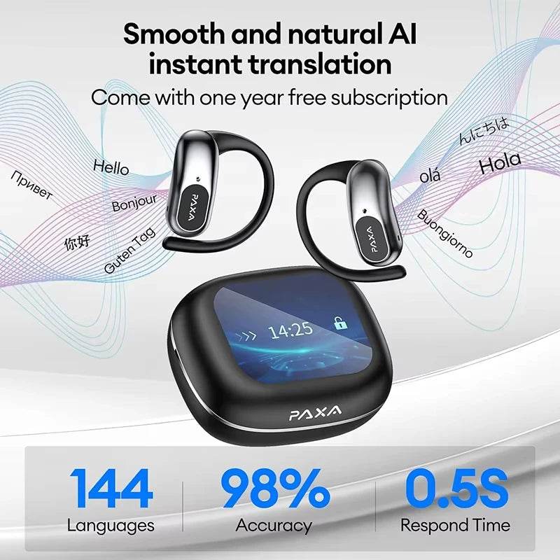 Căști Bluetooth PAXA OpenAirUltra AI cu Traducere în Timp Real - Venduqo