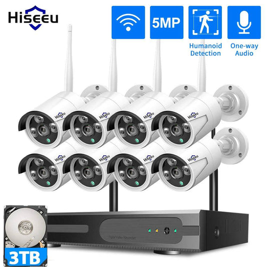 Hiseeu 5MP WiFi Security System with Bullet Camera