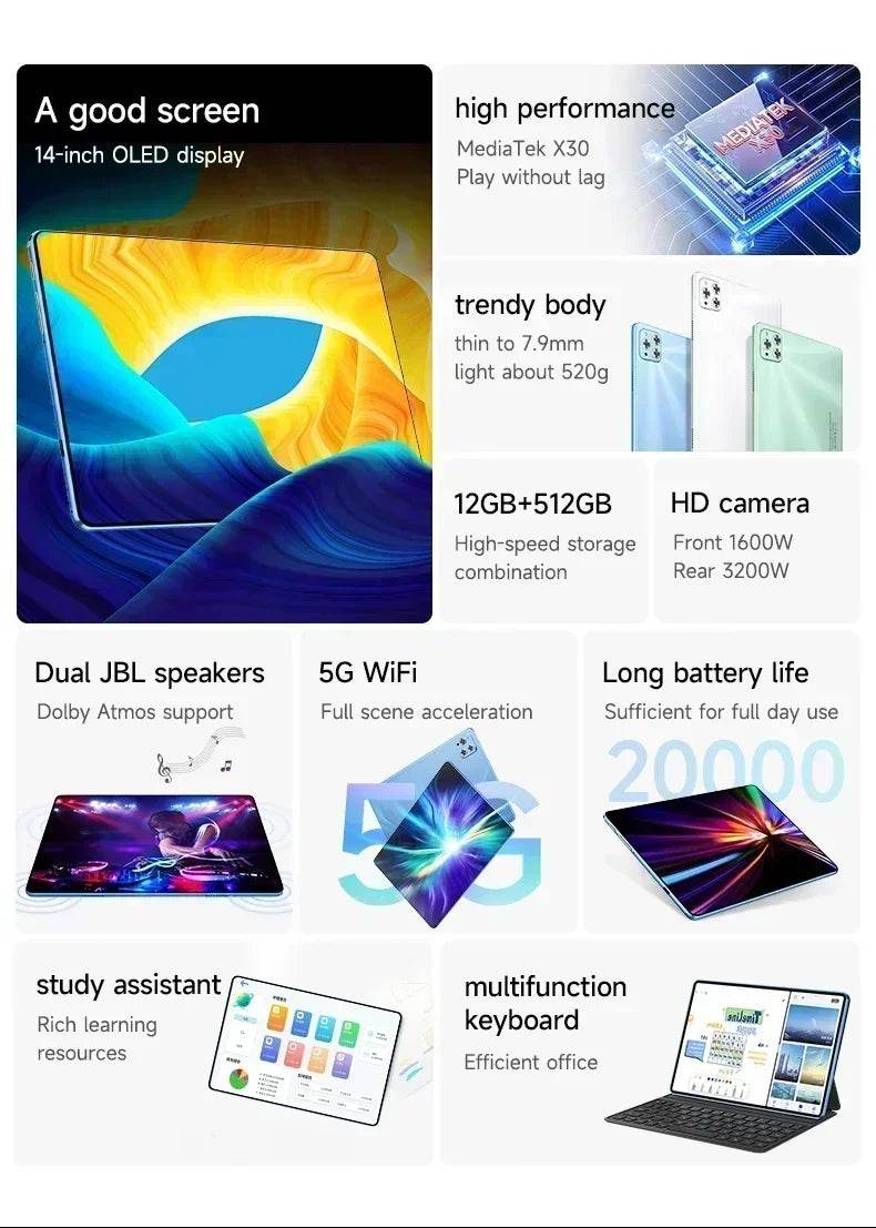 Tableta Android iPad Air Pro 14 Inch HD Snapdragon 870 - Venduqo