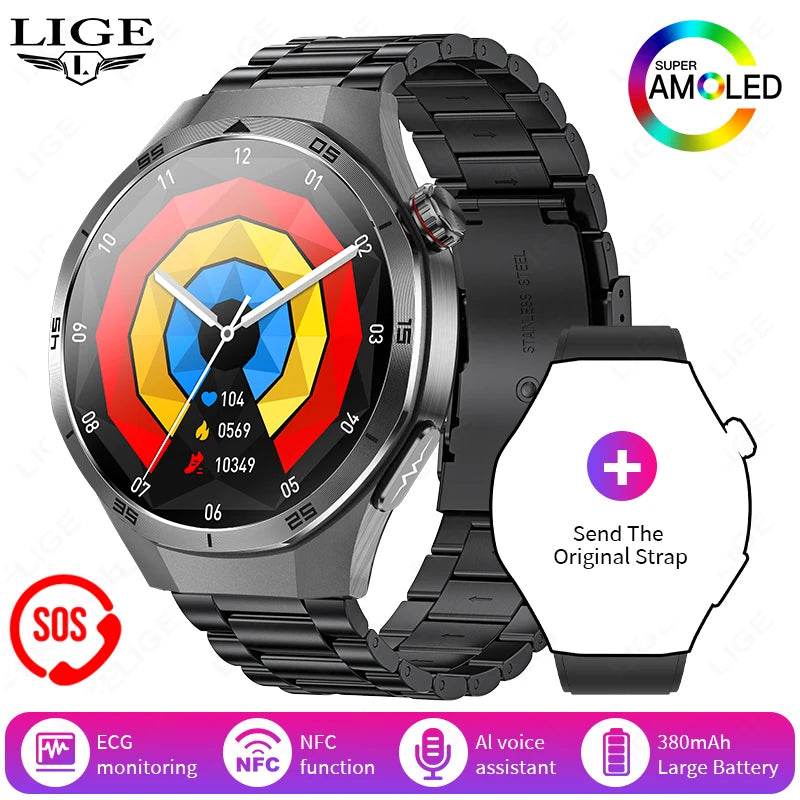Ceas inteligent medical Smart Watch bărbați cu ECG, PPG și monitorizare tensiune arterială - Venduqo