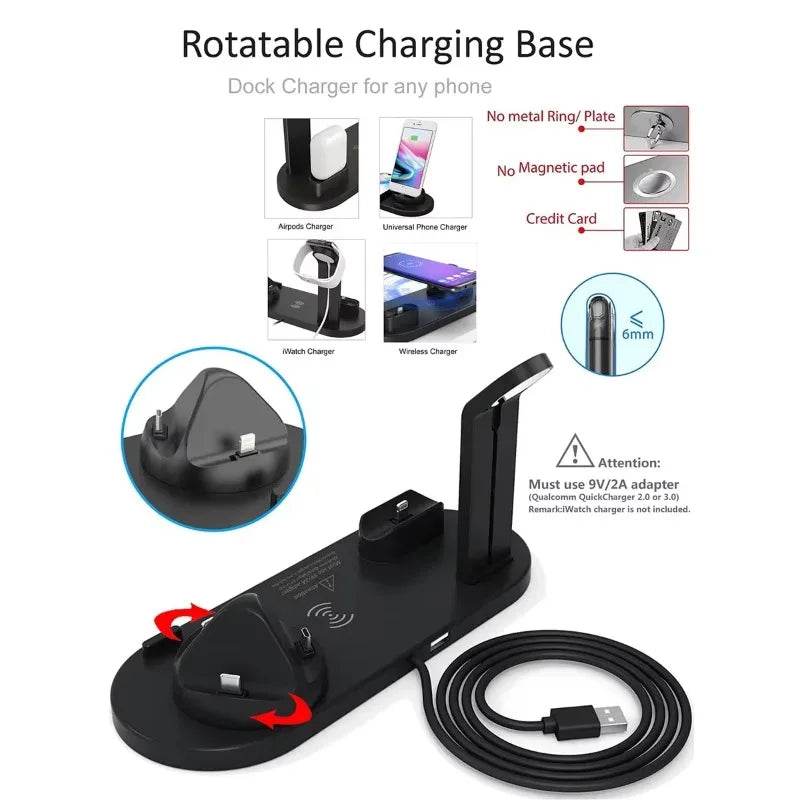 Încărcător Wireless 7 în 1 pentru iPhone, Apple Watch, Airpods - Venduqo