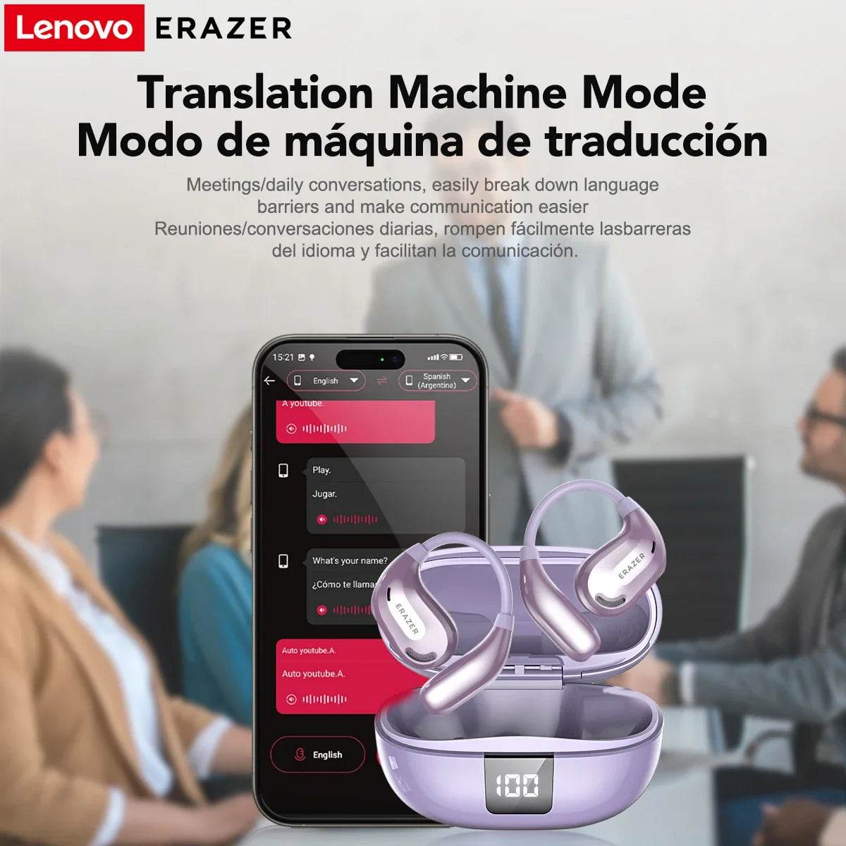 Căști Bluetooth ERAZER XT66PRO ASMR cu Traducător AI - Venduqo