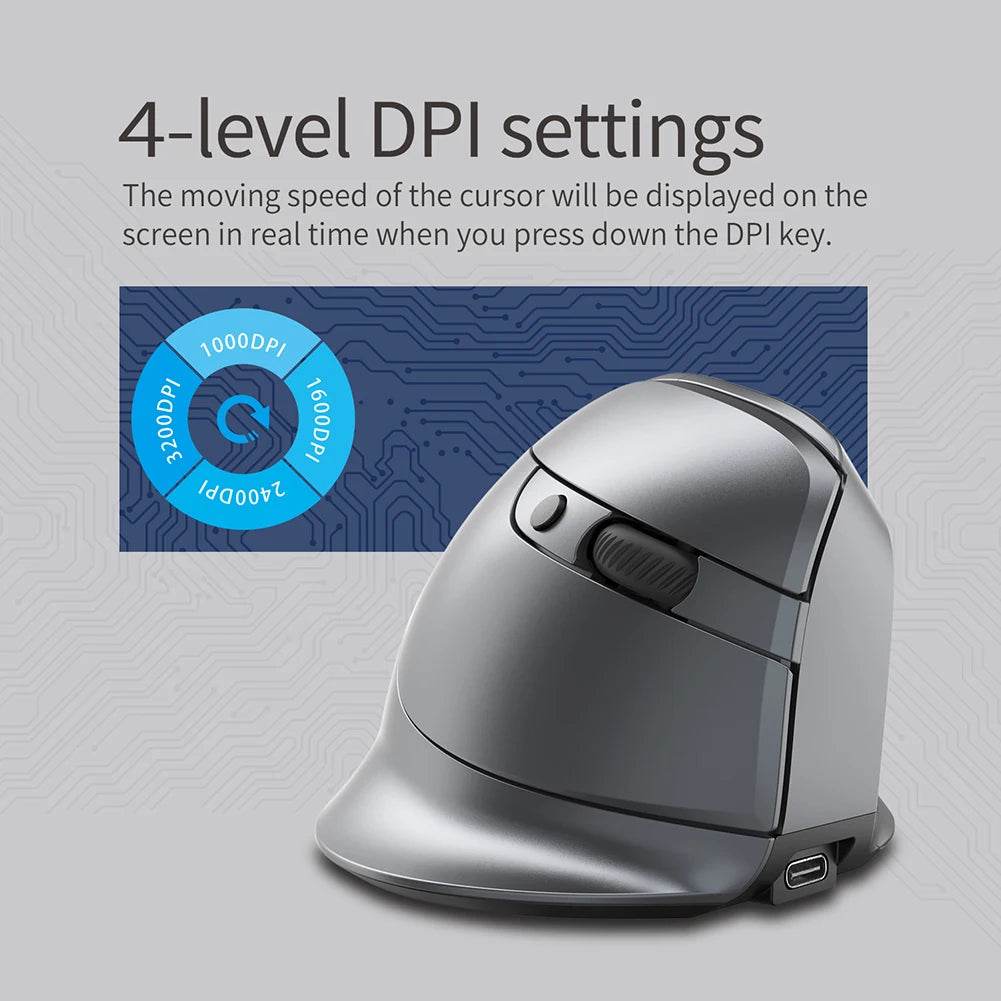 Mouse Vertical Ergonomic F-26C 2.4G Wireless 3200DPI - Venduqo