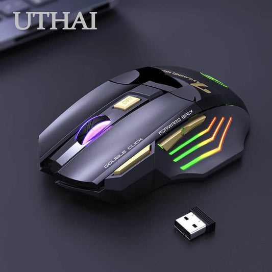 Mouse wireless UTHAI GW-X7 cu iluminare colorată - Venduqo