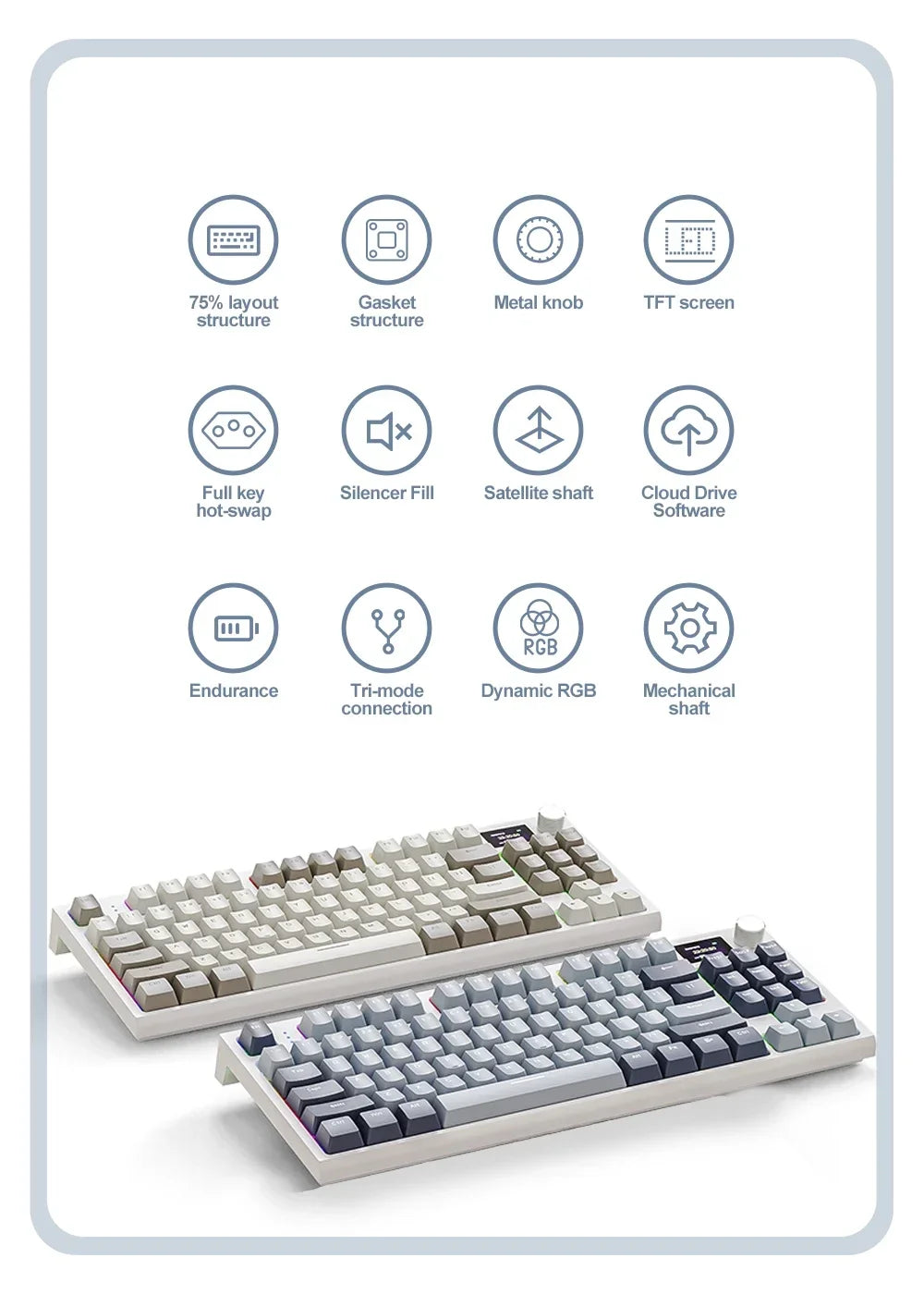 Attack Shark K86 Tastatură Mecanică Wireless 75%