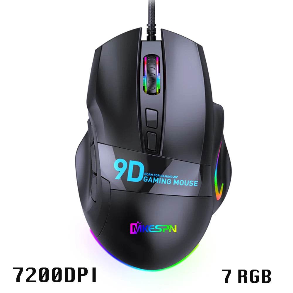 Mouse de Gaming Wired 12000 DPI cu 7 Butoane LED - Venduqo