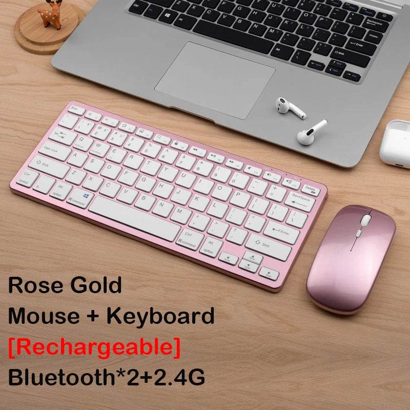 Set Tastatură și Mouse Wireless Bluetooth 2.4G Reîncărcabil - Venduqo