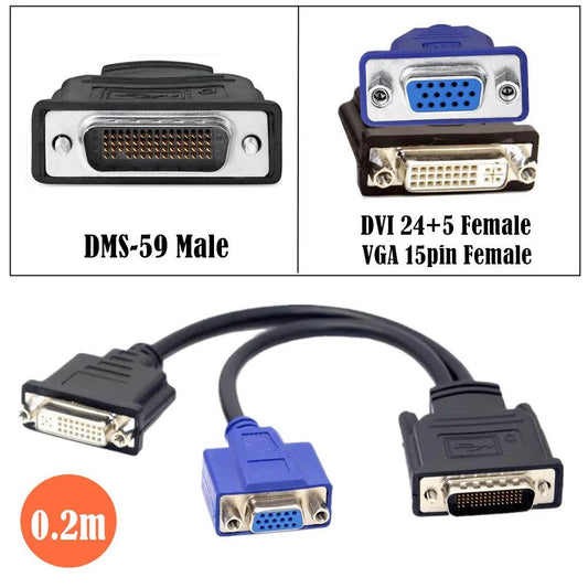 Cablul de Împărțire 59-Pin DMS cu 2 Ieșiri VGA, DVI, HDMI - Venduqo
