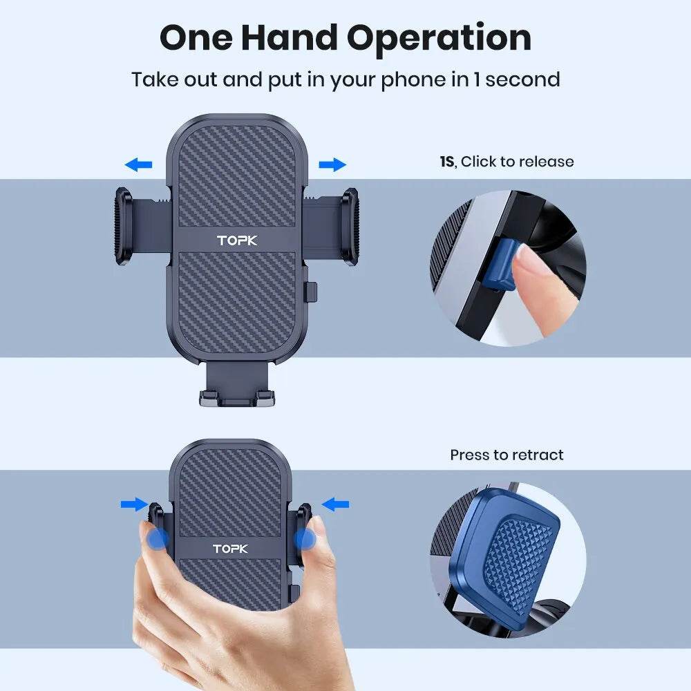 Suport Telefon Auto TOPK Ventilație cu Rotire 360° - Venduqo