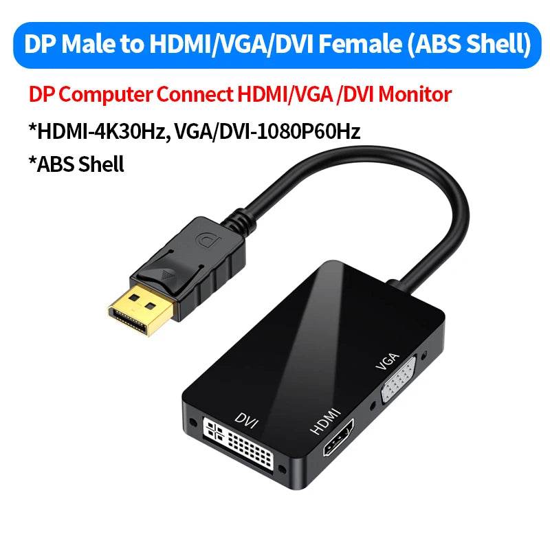 Unnlink 3 In 1 DP la HDMI VGA DVI Converter 4K 1080P - Venduqo