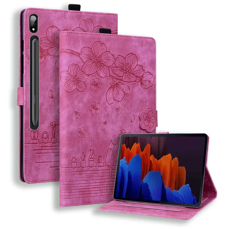 Samsung Galaxy Tab S9 FE 10.9" 3D Flower Cat Case