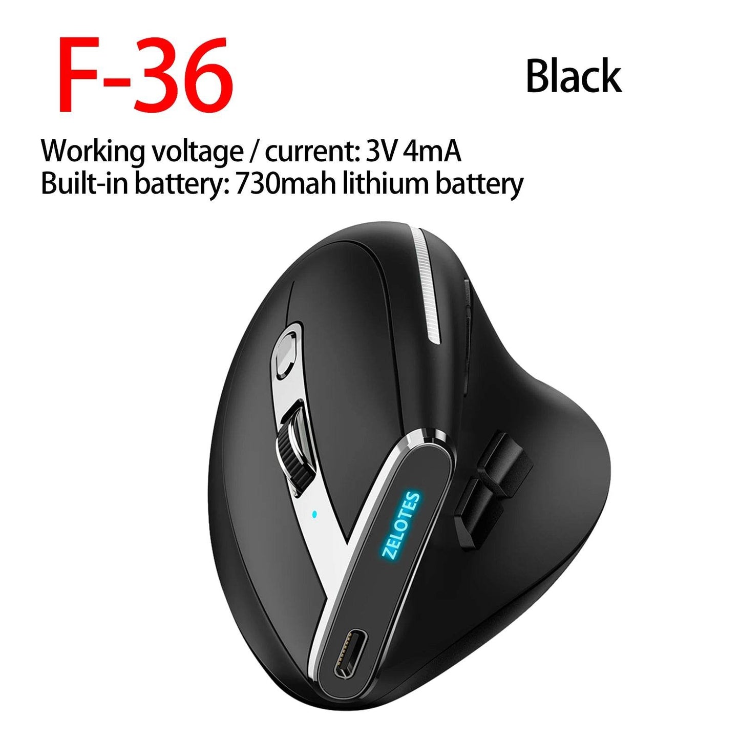 Mouse Vertical Ergonomic F-26C 2.4G Wireless 3200DPI - Venduqo