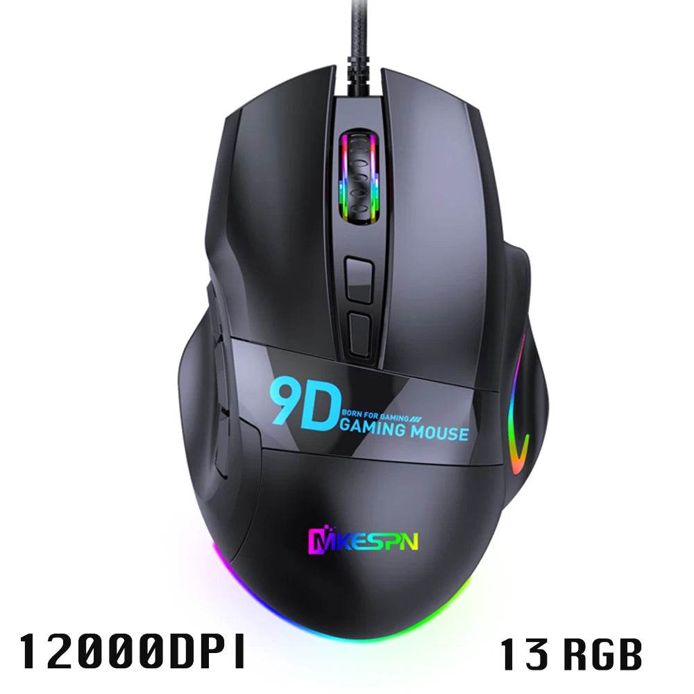 Mouse de Gaming Wired 12000 DPI cu 7 Butoane LED - Venduqo
