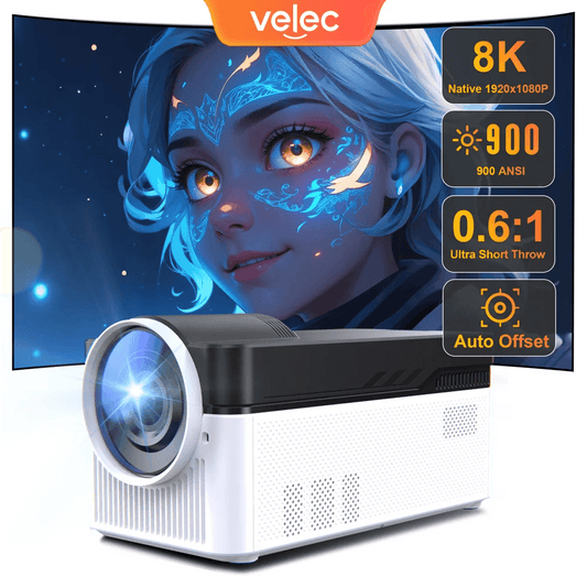 Velec Ultra Short Throw Projector 8K 4K 1080P 900ANSI