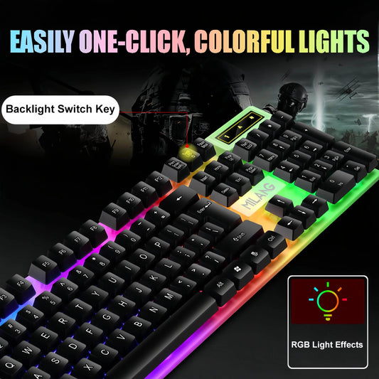 Tastatură USB Wired RGB 104 Taste pentru Gaming - Venduqo