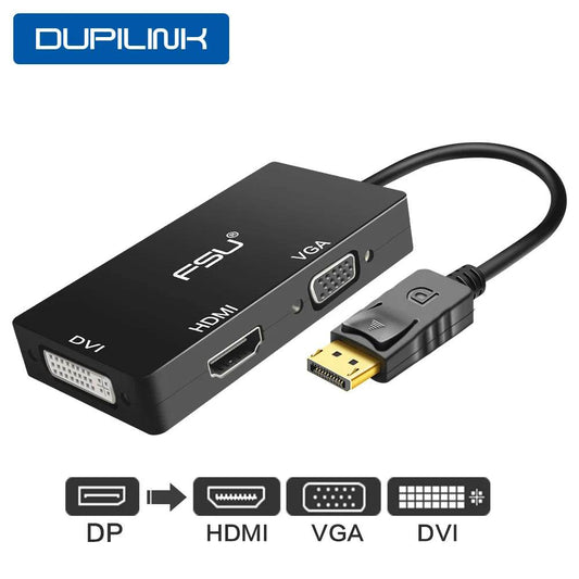 DUPILINK DisplayPort to HDMI/VGA/DVI Adapter - 1080P