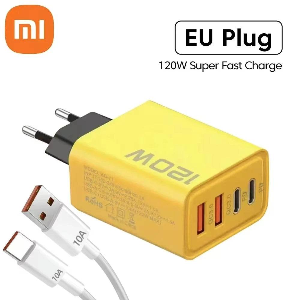 Încărcător Ultra Rapid Xiaomi 10A 120W cu 4 Porturi USB C PD - Venduqo