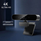 4K USB Webcam with Autofocus and Microphone for Laptops