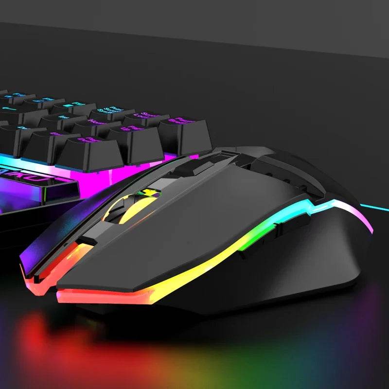 Set Gaming Wireless R905 cu Tastatură și Mouse RGB - Venduqo