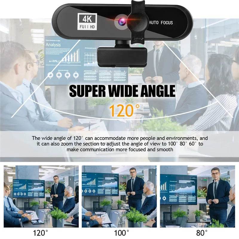 Cameră Web 4K cu Autofocus pentru Laptop și Desktop - Venduqo