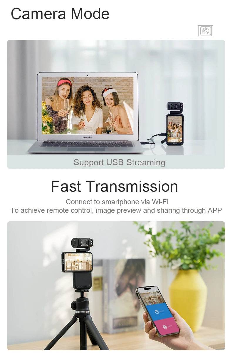 Cameră de Acțiune Pocket Ordro M3 4K 60fps - Venduqo