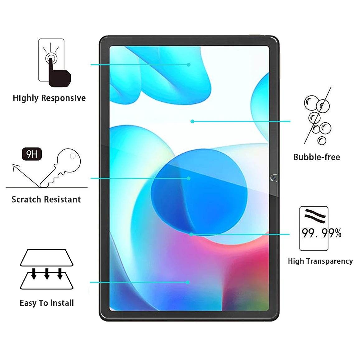 Protector Ecran din Sticlă pentru OPPO Realme Pad 10.4 și OPPO Pad 11 - Venduqo