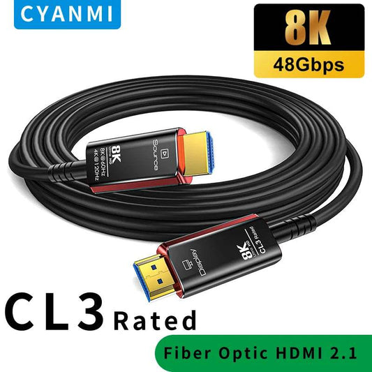 50FT 8K 2.1 HDMI Fiber Optic Cable CL3