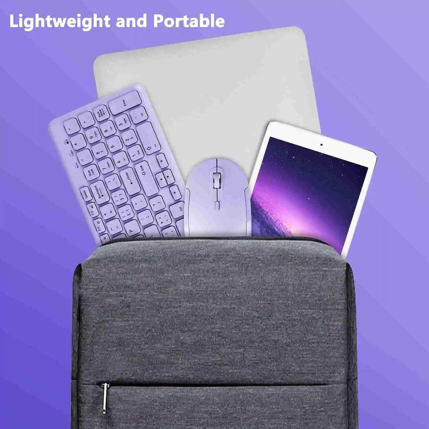 Set Wireless Tastatură și Mouse Fashion Ergonomic Purpuriu - Venduqo