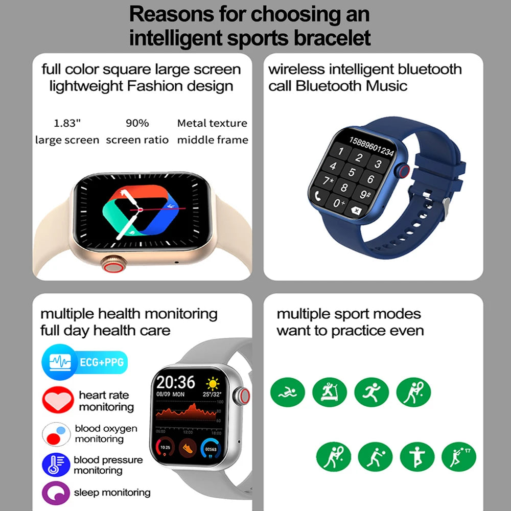 Smart NFC Bluetooth Watch 2023 for Men - 1.81" AMOLED Display