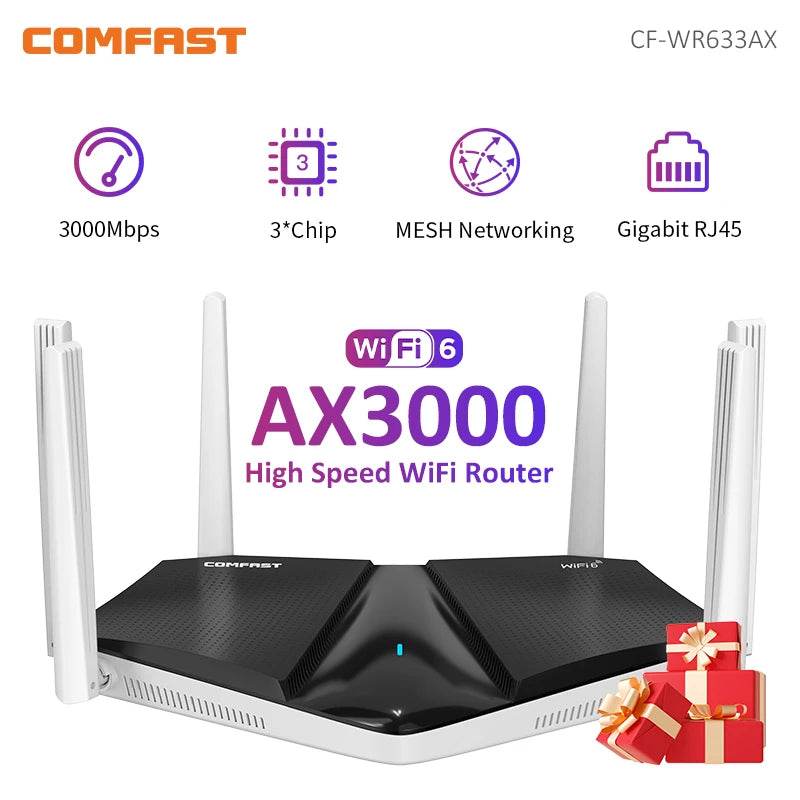 COMFAST AX3000 Mesh WiFi 6 Router - Dual Band 3000Mbps
