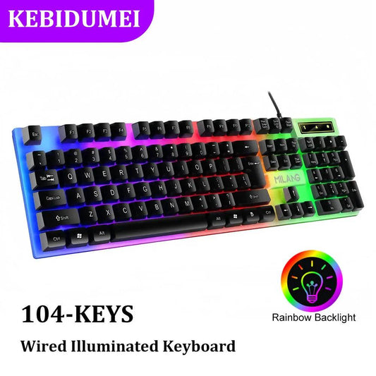 USB Wired RGB Gaming Keyboard with 104 Keys