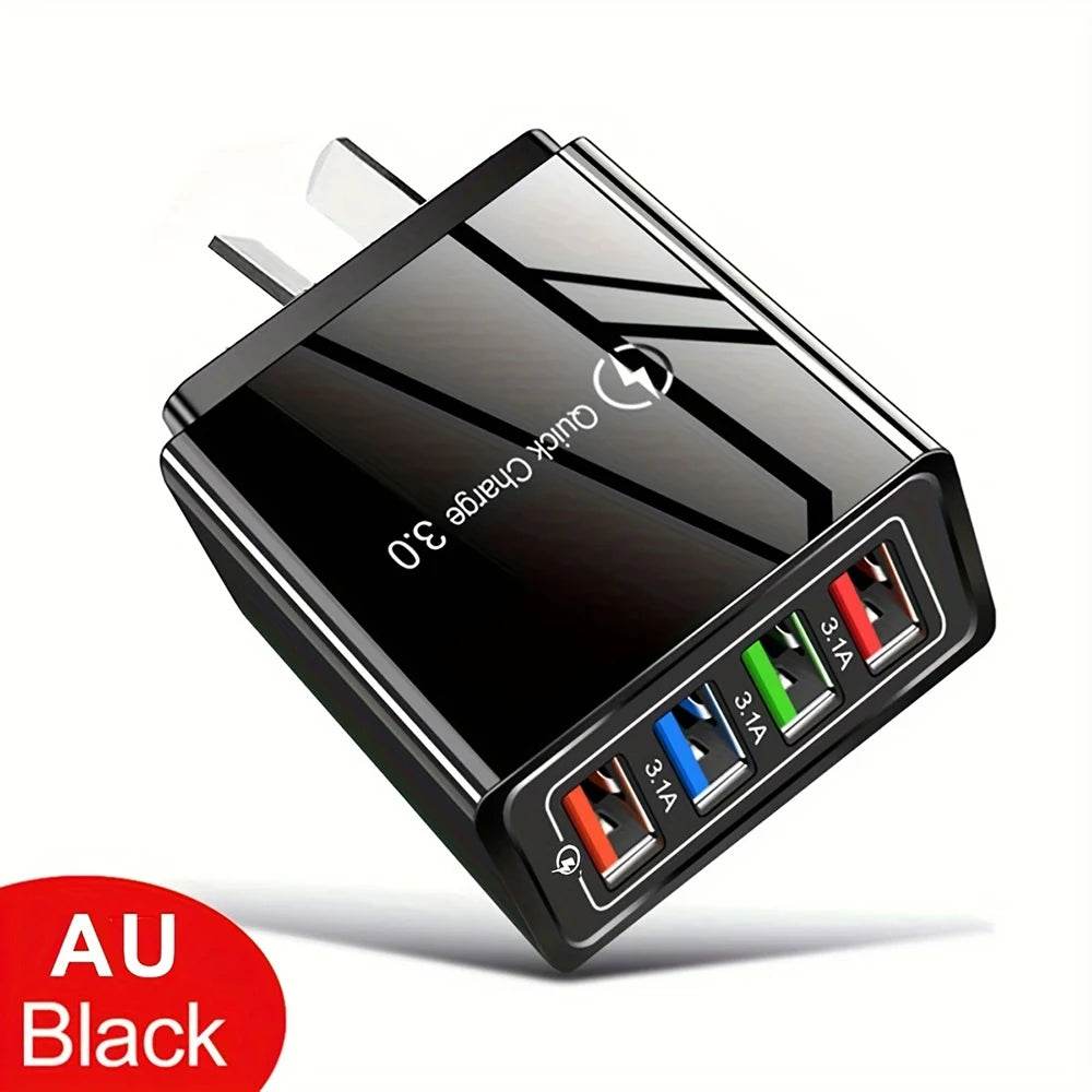 Încărcător rapid 4 USB cu adaptor de priza EU US 3A - Venduqo