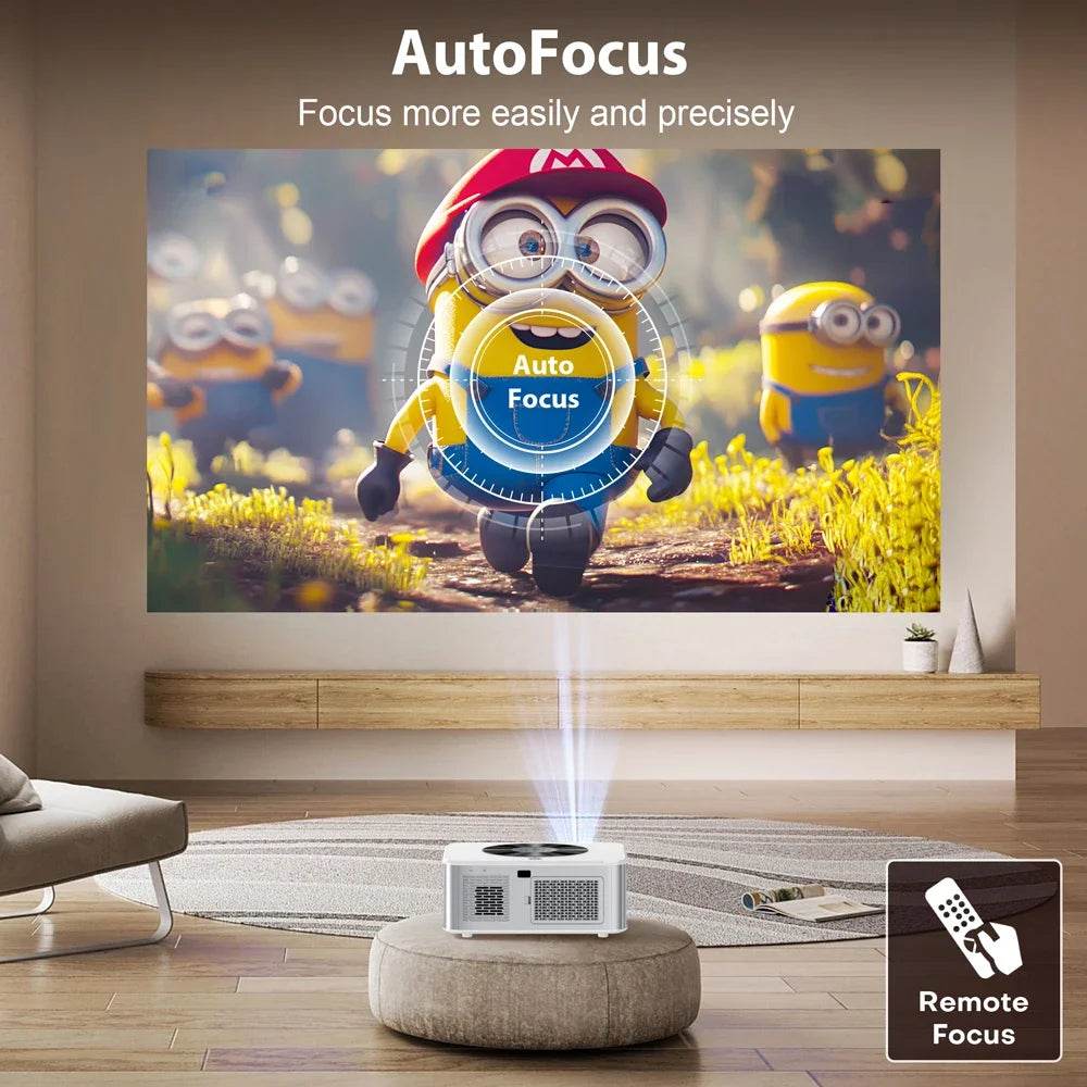 XIWBSY Proiector AutoFocus 1000Ansi cu Bluetooth 5.2 - Venduqo