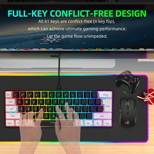 Set de Birou Gaming: Tastatură și Mouse RGB cu Cablu - Venduqo