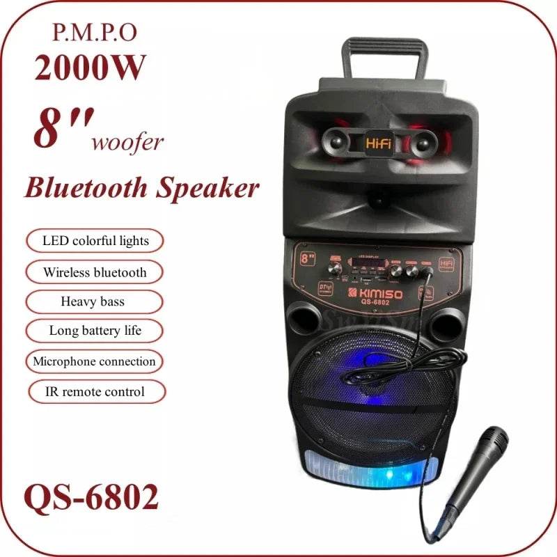 Box Portabil Audio Bluetooth 2000W cu Subwoofer și Microfon - Venduqo