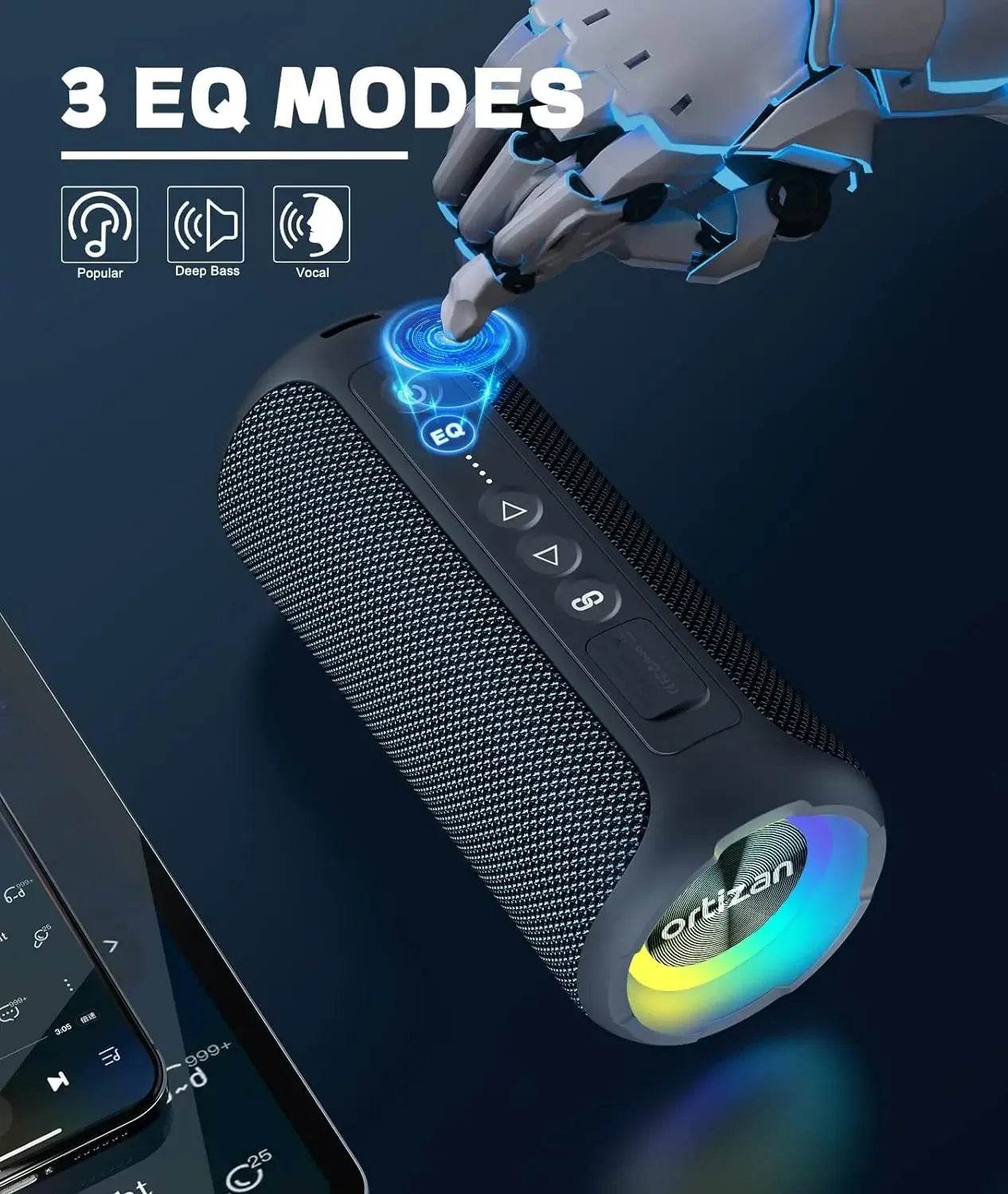 Ortizan 40W Boxe Portabile Bluetooth IPX7 cu Lumini LED - Venduqo
