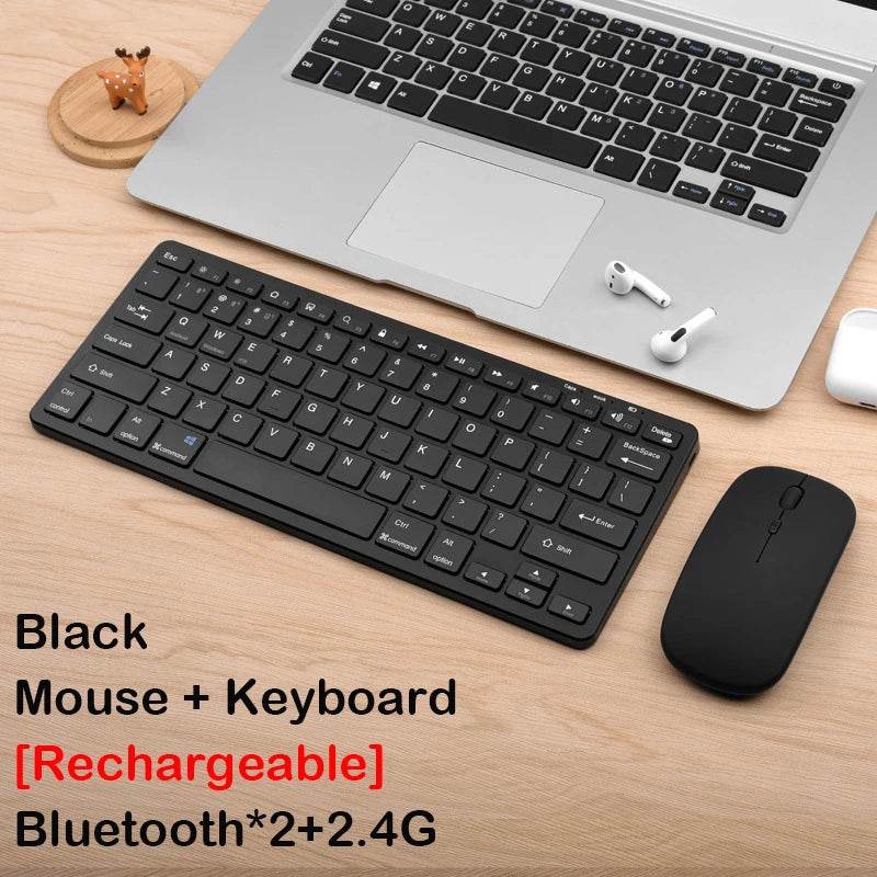 Set Tastatură și Mouse Wireless Bluetooth 2.4G Reîncărcabil - Venduqo