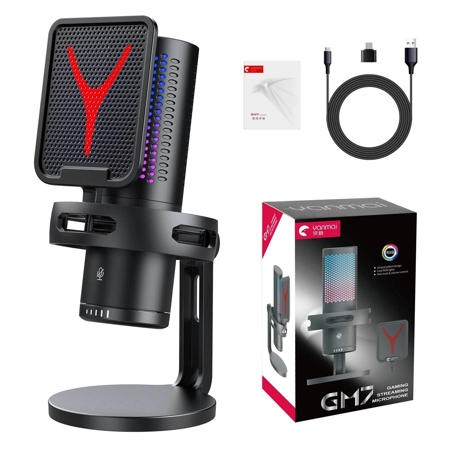 Microfon Gaming Profesional Condensator USB RGB - Venduqo