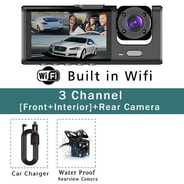 Camera DVR Mini Auto WiFi 3 Canale FHD 1080P - Venduqo