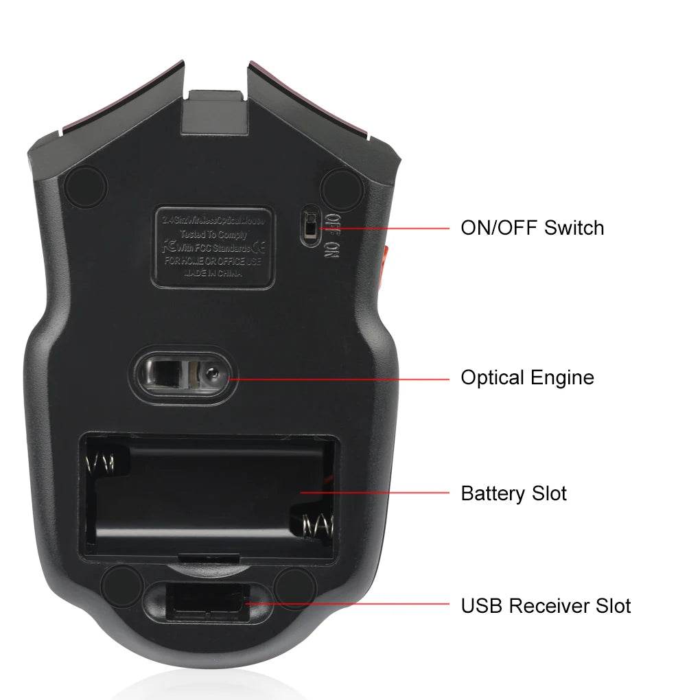 Mouse Wireless 2.4G 1600DPI pentru Gaming cu 6 Butoane - Venduqo