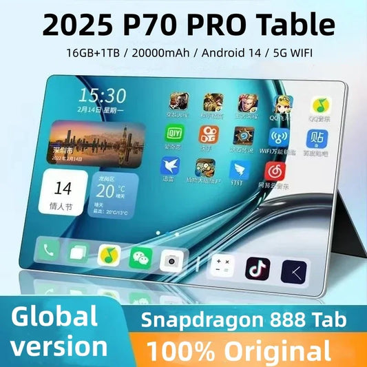 Xiaomi P70 PRO 12" Tablet - 16GB RAM, 1TB Storage, Android 14