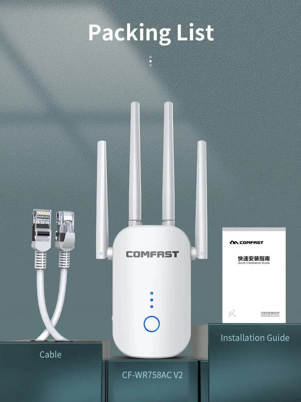 COMFAST CF-WR758AC Repeater WiFi Dual Band 1200Mbps - Venduqo