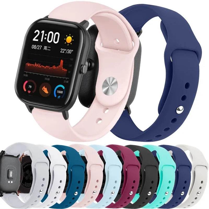 Comfortable Silicone Strap for Amazfit Smartwatches 20mm/22mm